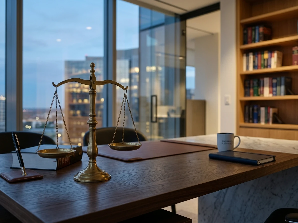 Espaço institucional e símbolos da justiça - Migliatti Advogados